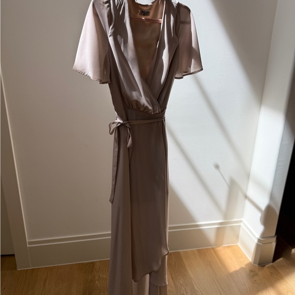 Show Me Your MuMu Dresses & Skirts - Elegant Taupe Wrap Maxi Dress Show Me Your Mumu